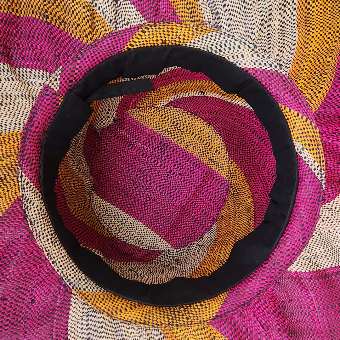 Jabulile: Madagsacar Big Brim Raffia Sun Hat (Interior)