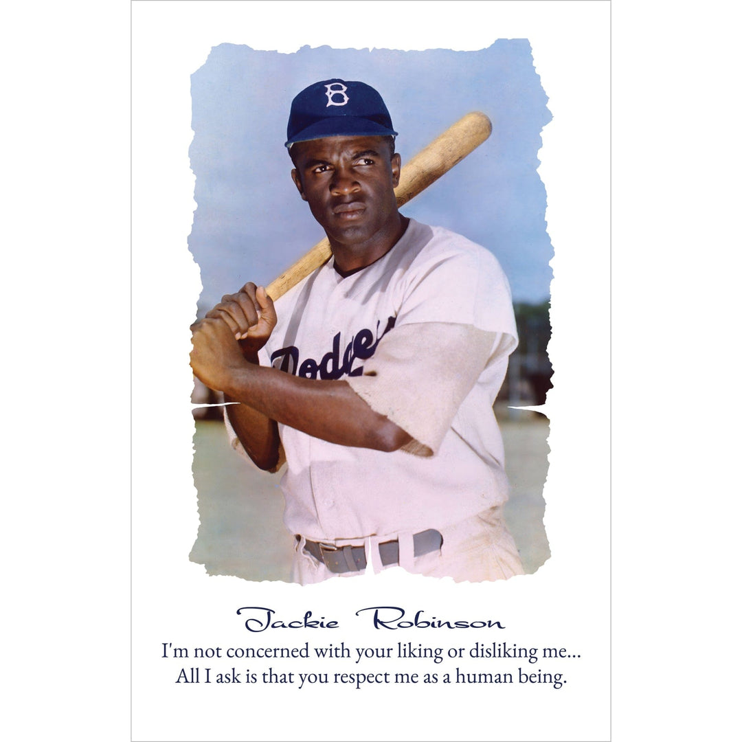 Jackie Robinson Brooklyn Dodgers motivatinal poster with powerful human dignity quote (Unframed)