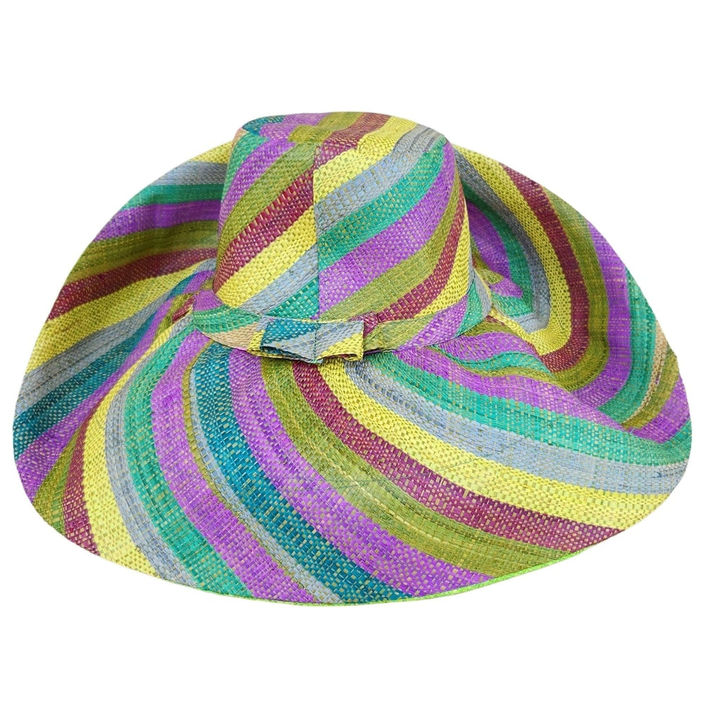 Jalissa: Hand Woven Multicolor Madagascar Big Brim Raffia Sun Hat