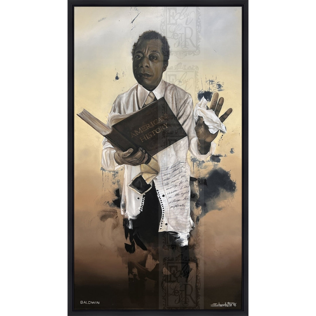 James Baldwin: Run Tell That by Edwin Lester (Stretched Canvas, Black Floater Frame)