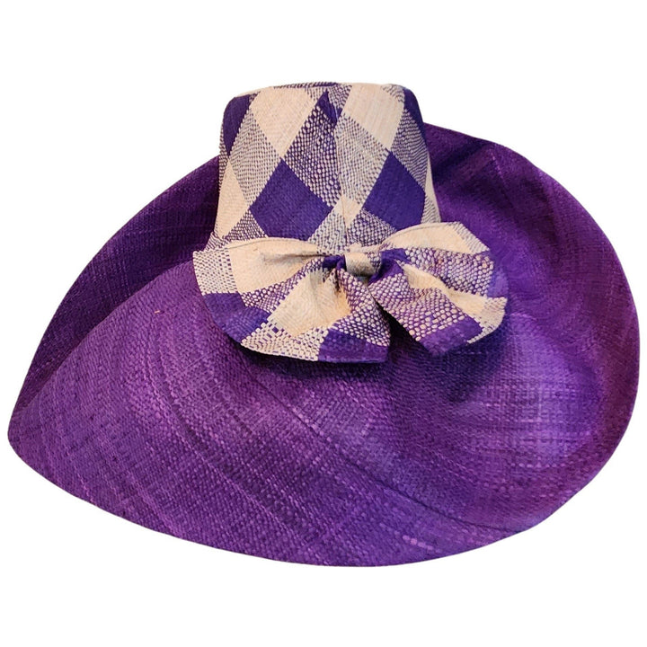 Jaqweshia: Hand Woven Multi-Color Madagascar Big Brim Raffia Sun Hat