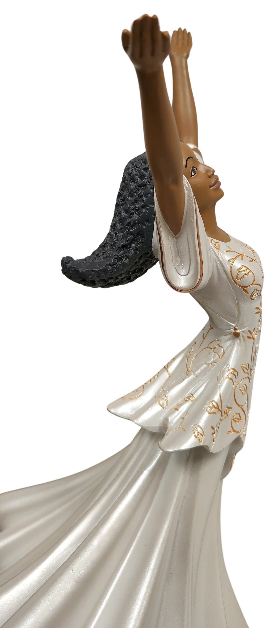 Joie: African American Praise Dancer Figurine (Side Detail)