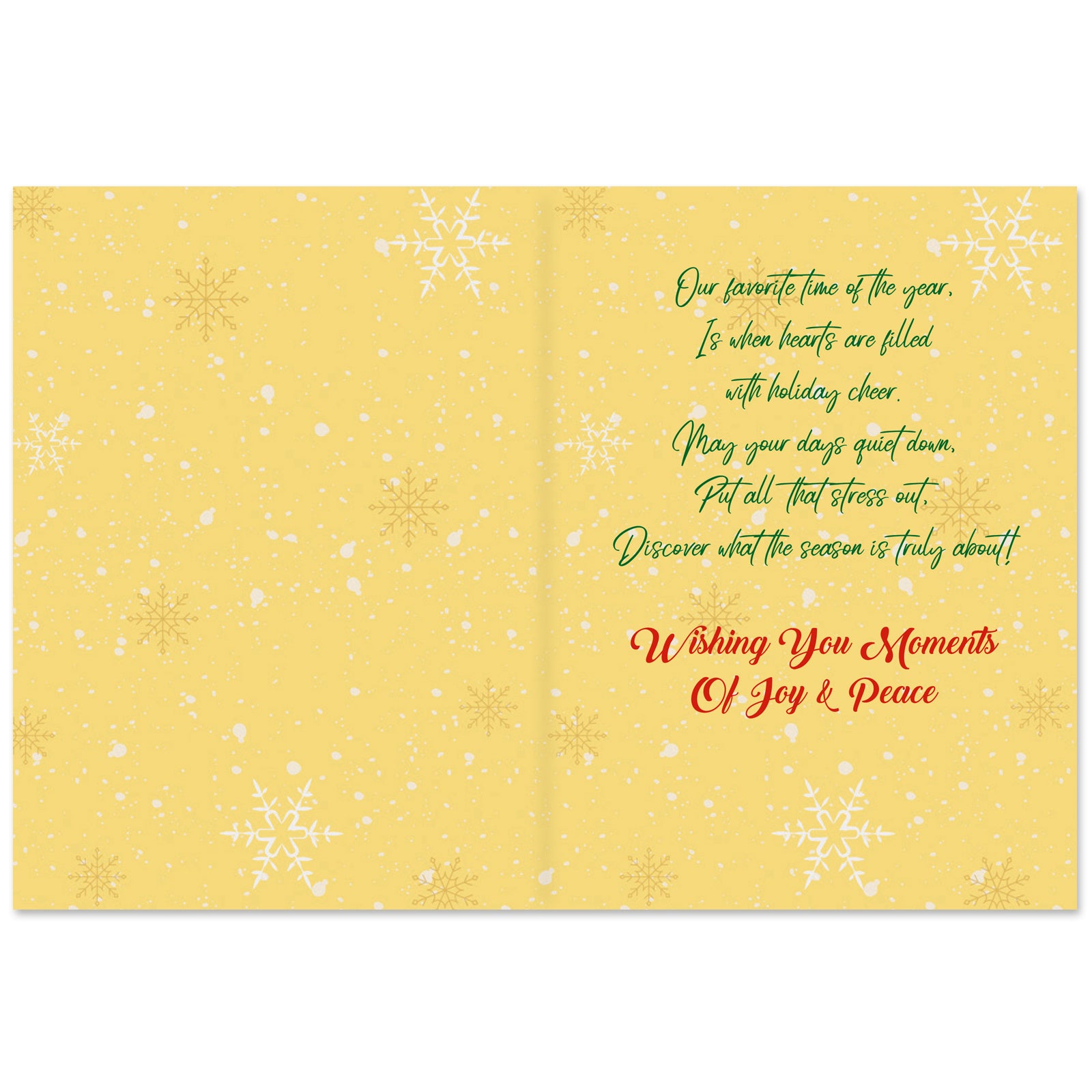 2 of 5: Joy and Peace: African American Christmas Card Box Set (Inside)