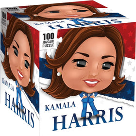 Kamala Harris 100-Piece Commemorative Jigsaw Puzzle (Main) - Kamala Harris-themed jigsaw puzzle box with colorful design