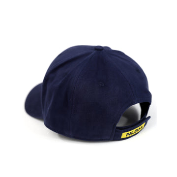 Kansas City Monarchs 1945 Home All Star Baseball Cap by Big Boy Headgear (Back) - Navy blue cap with a yellow logo on the back against a white background