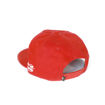 Kansas City Monarchs Heritage Cotton Snapback Baseball Cap (Rear) - Red cap with a white logo on the back against a white background