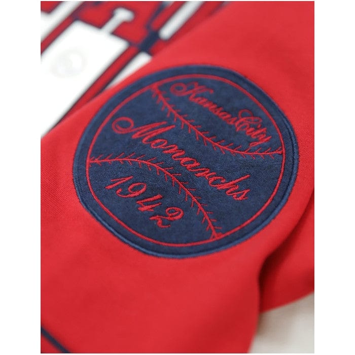 Satchel Paige: Kansas City Monarchs Negro League Baseball Hertiage Jersey (Detail, Sleeve)