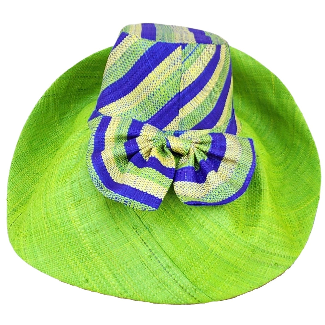 Karalana: Authentic Hand Woven Multicolor Madagascar Big Brim Raffia Sun Hat