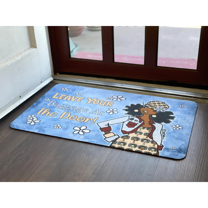 Leave Your Baggage at the Door by Kiwi McDowell: African American  Interior Floor Mat