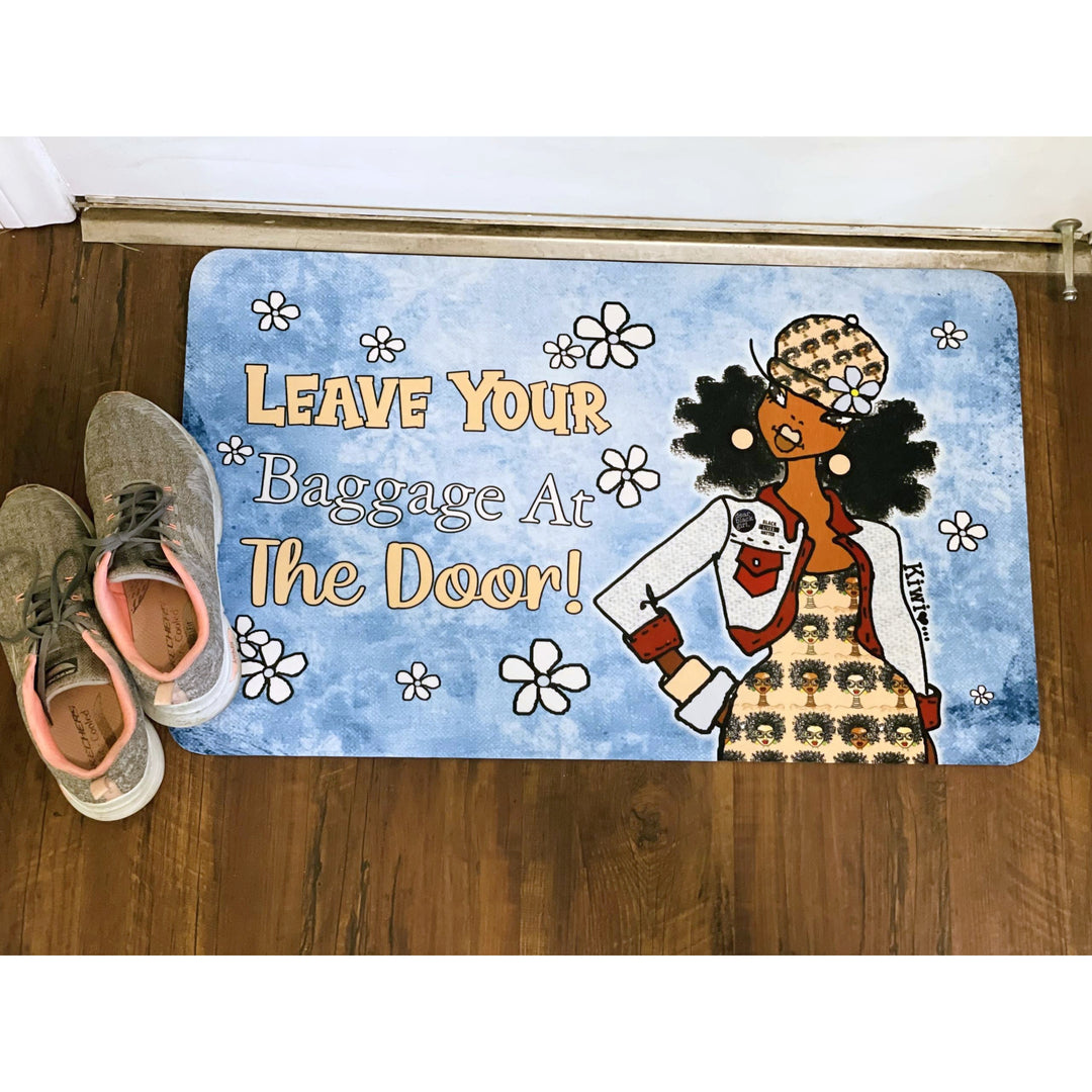 Leave Your Baggage at the Door by Kiwi McDowell: African American  Interior Floor Mat