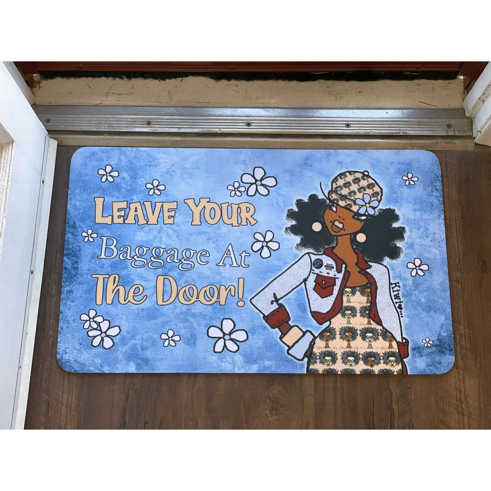 Leave Your Baggage at the Door by Kiwi McDowell: African American  Interior Floor Mat