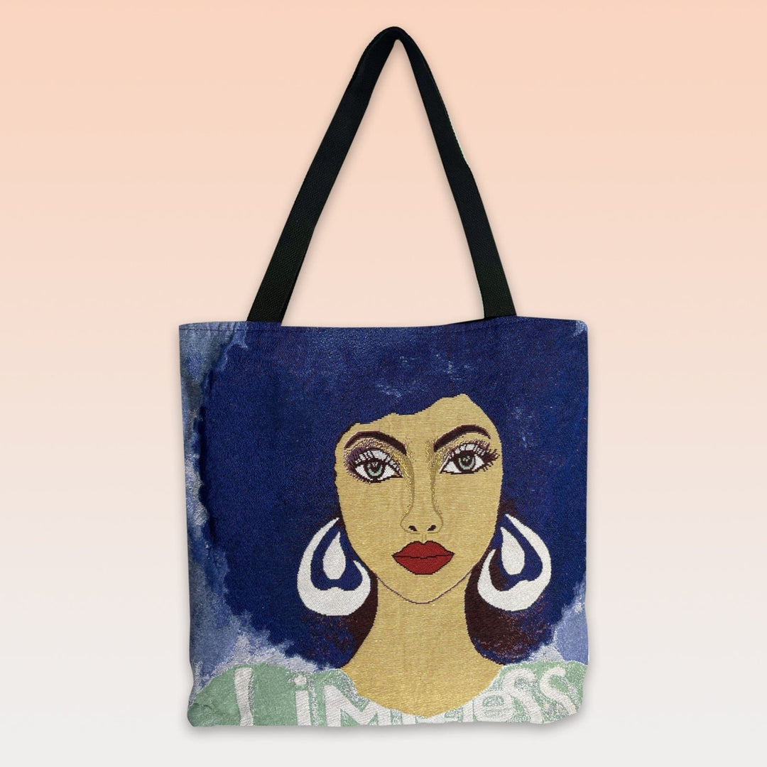 Limitless: African American Woven Tote Bag by GBaby (Colored Background)
