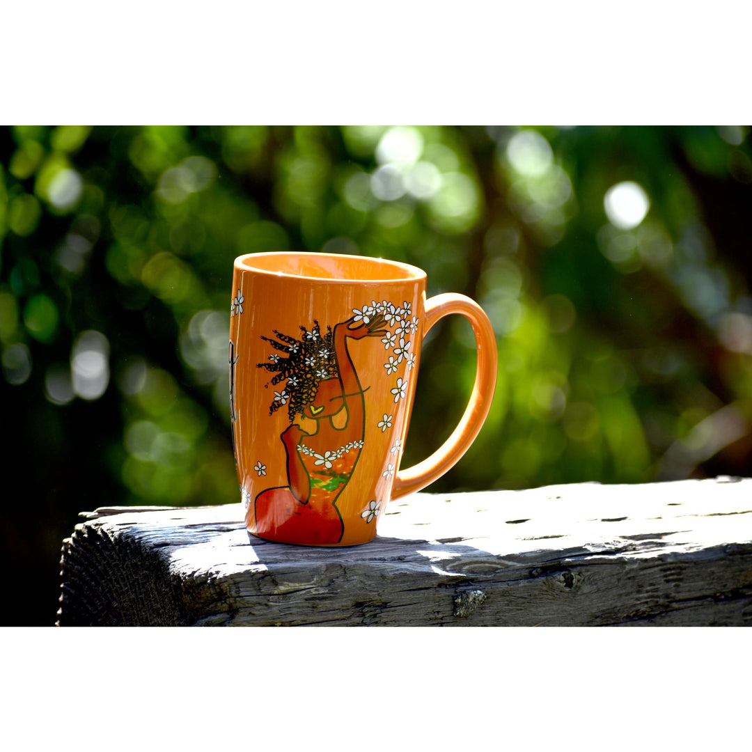 Living My Blessed Life by Kiwi McDowell: African American Ceramic Latte Mug (Lifestyle Photo)