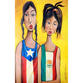 Lo Siento by Michael Wallace - women wearing Puerto Rico and Mexico flag tops