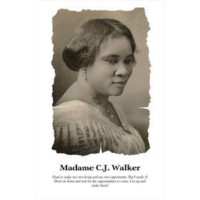Madame C.J. Walker historical poster with entrepreneurial success quote
