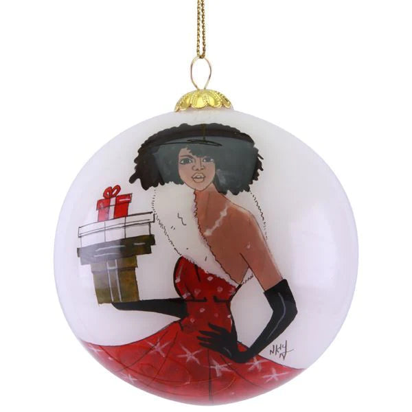 Wishing You a Fabulous Christmas: African American Glass Ball Ornament