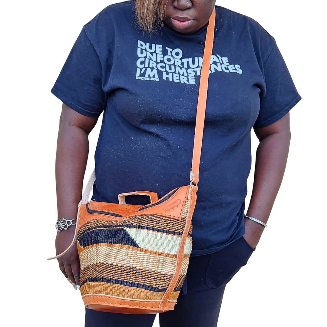 Nasinka: Authentic Handwoven Sisal and Leather Kenyan Kiondo (Lifestyle View 2)
