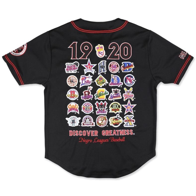 Negro Leagues Baseball Commemorative Embroidered Baseball Jersey (Black, Back)