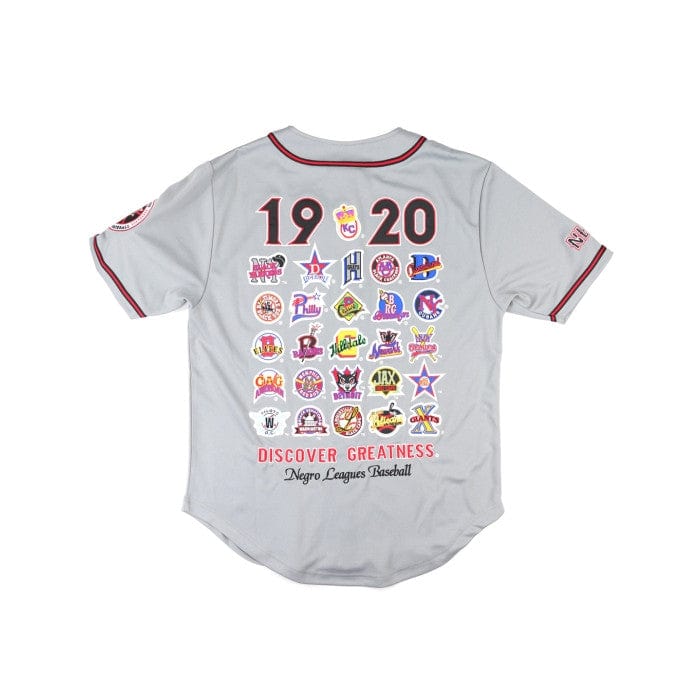 Negro Leagues Baseball Commemorative Embroidered Baseball Jersey (Gray, Back)
