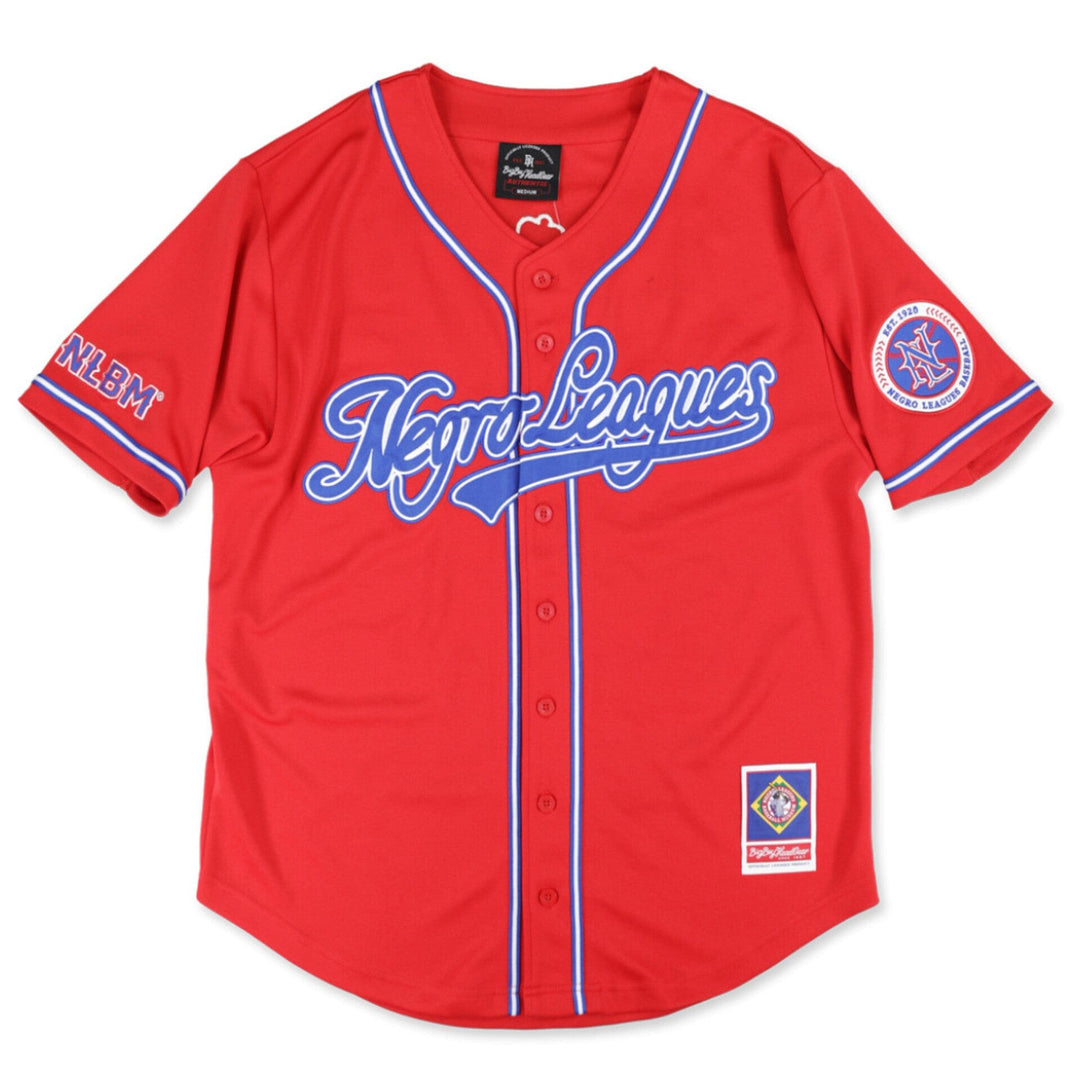Negro Leagues Baseball Commemorative Embroidered Baseball Jersey (Red, Front)