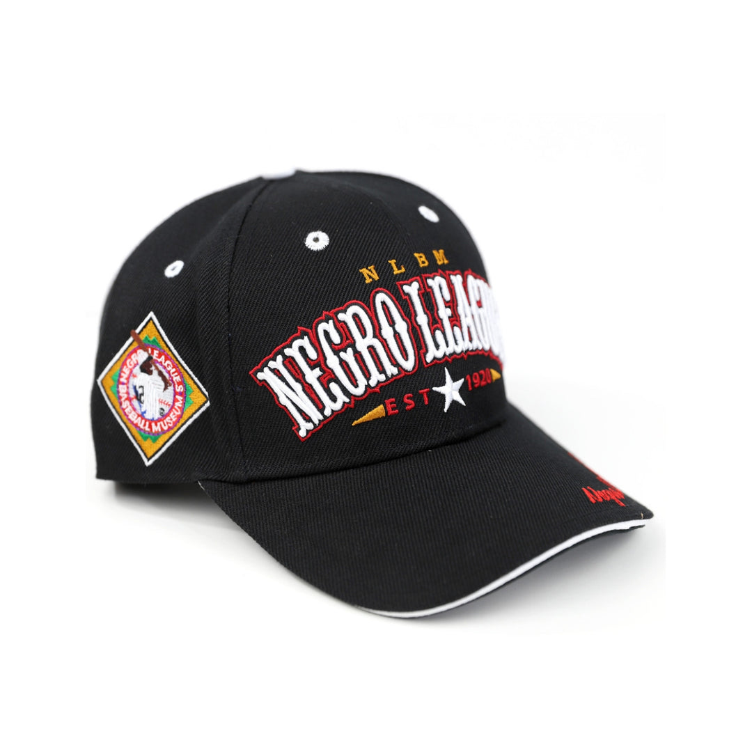 Negro Leagues Baseball Legends Cap (Front 2) - Black cap with 'Negro Leagues' branding and logo on a white background