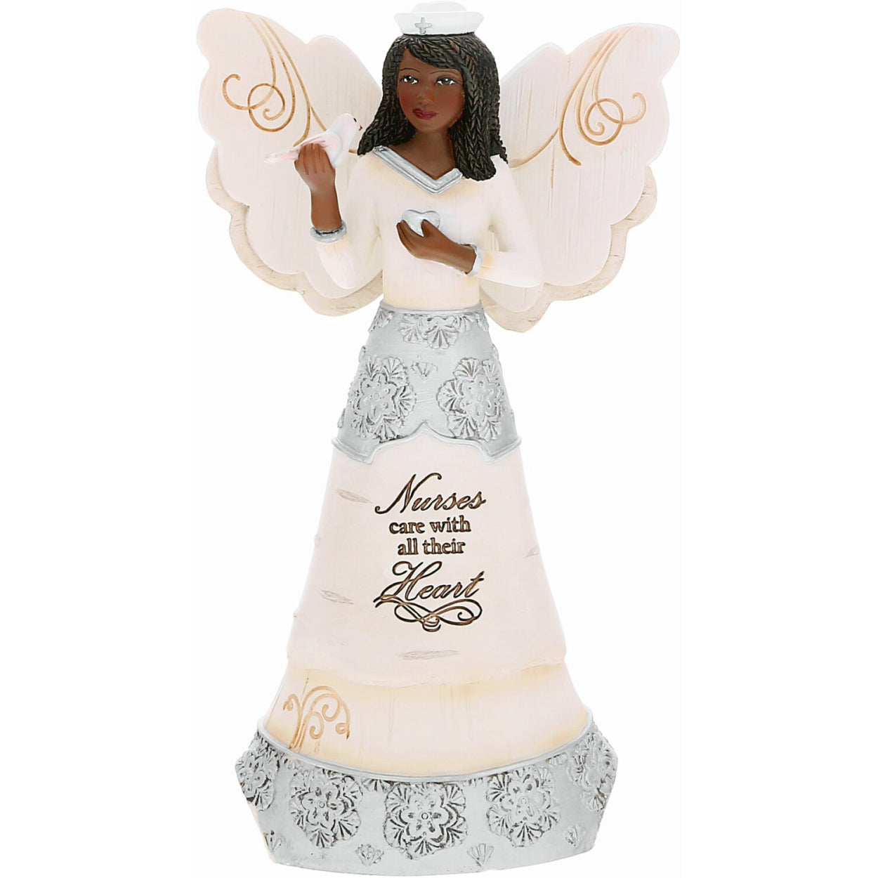 1 of 9: Nurses Care Angel Figurine: Ebony Elements Collection by Pavilion Gifts