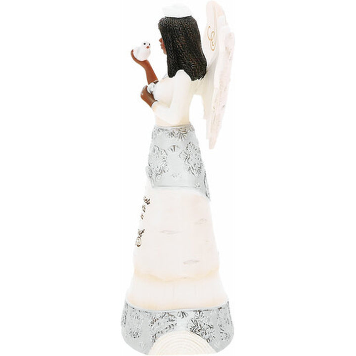 Nurses Care Angel Figurine: Ebony Elements Collection by Pavilion Gifts (Side)