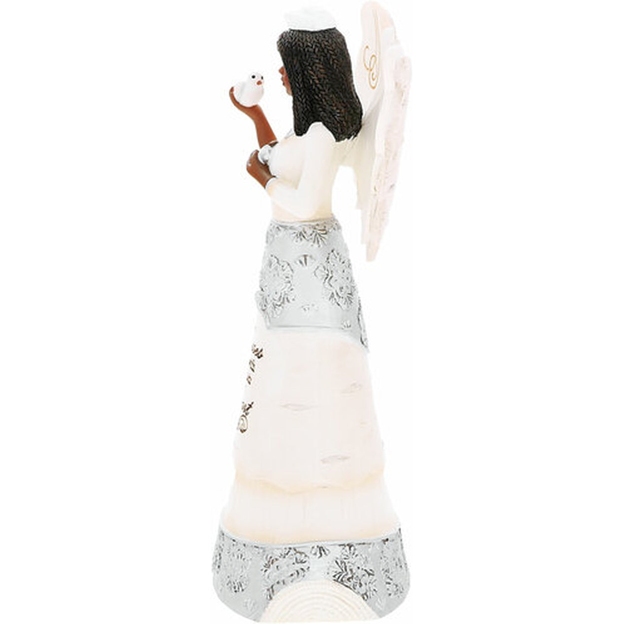 3 of 9: Nurses Care Angel Figurine: Ebony Elements Collection by Pavilion Gifts (Side)