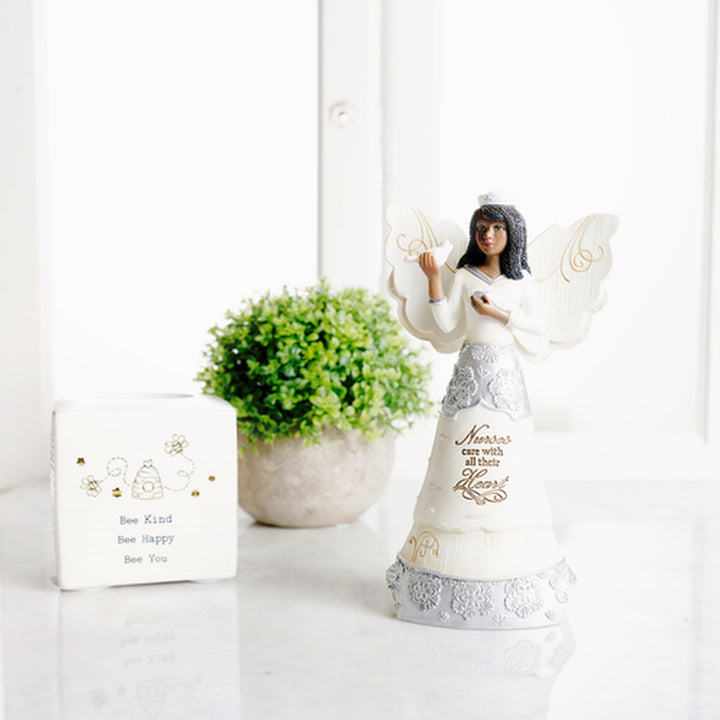 Nurses Care Angel Figurine: Ebony Elements Collection by Pavilion Gifts (Lifestyle Photo)