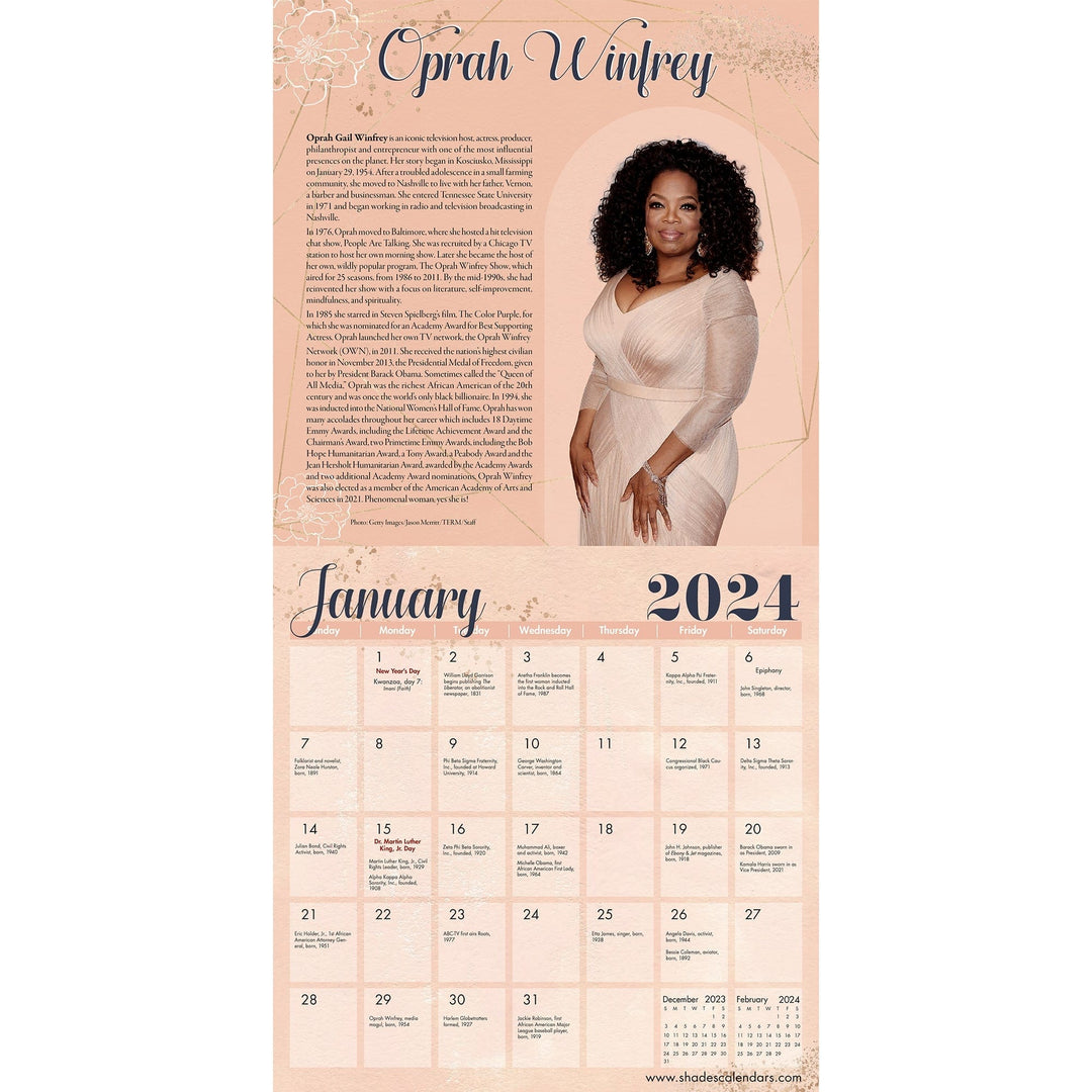 Phenomenal Women: 2024 Black History Wall Calendar (Inside)