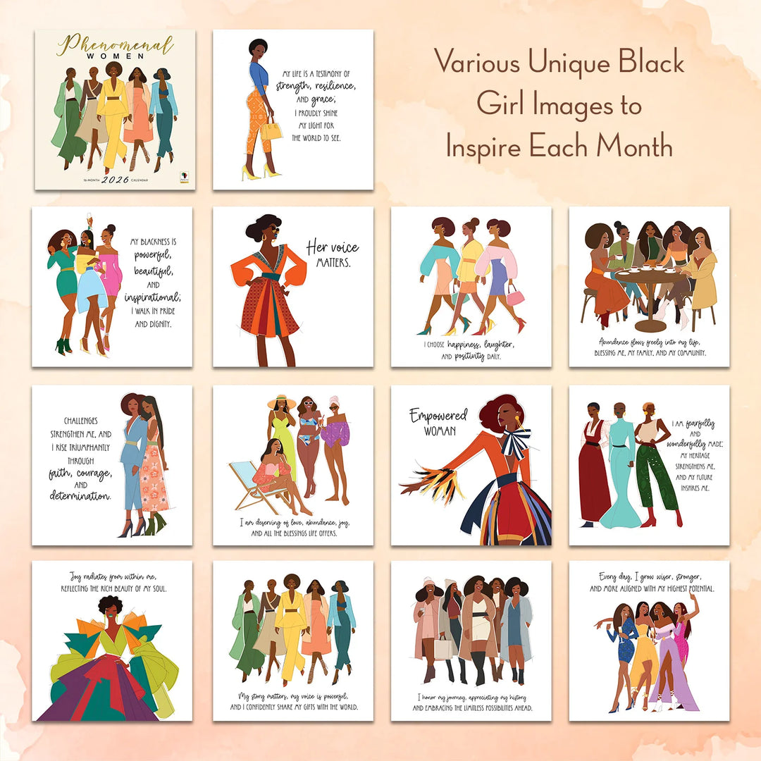 Phenomenal Women: The Art of Nicholle Kobi 2026 Wall Calendar (Inside Artwork)