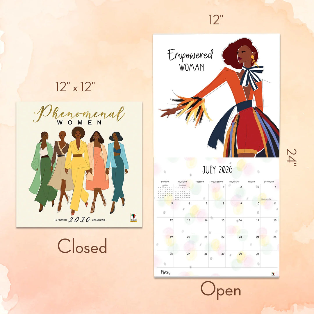 Phenomenal Women: The Art of Nicholle Kobi 2026 Wall Calendar (Sizing Guide)