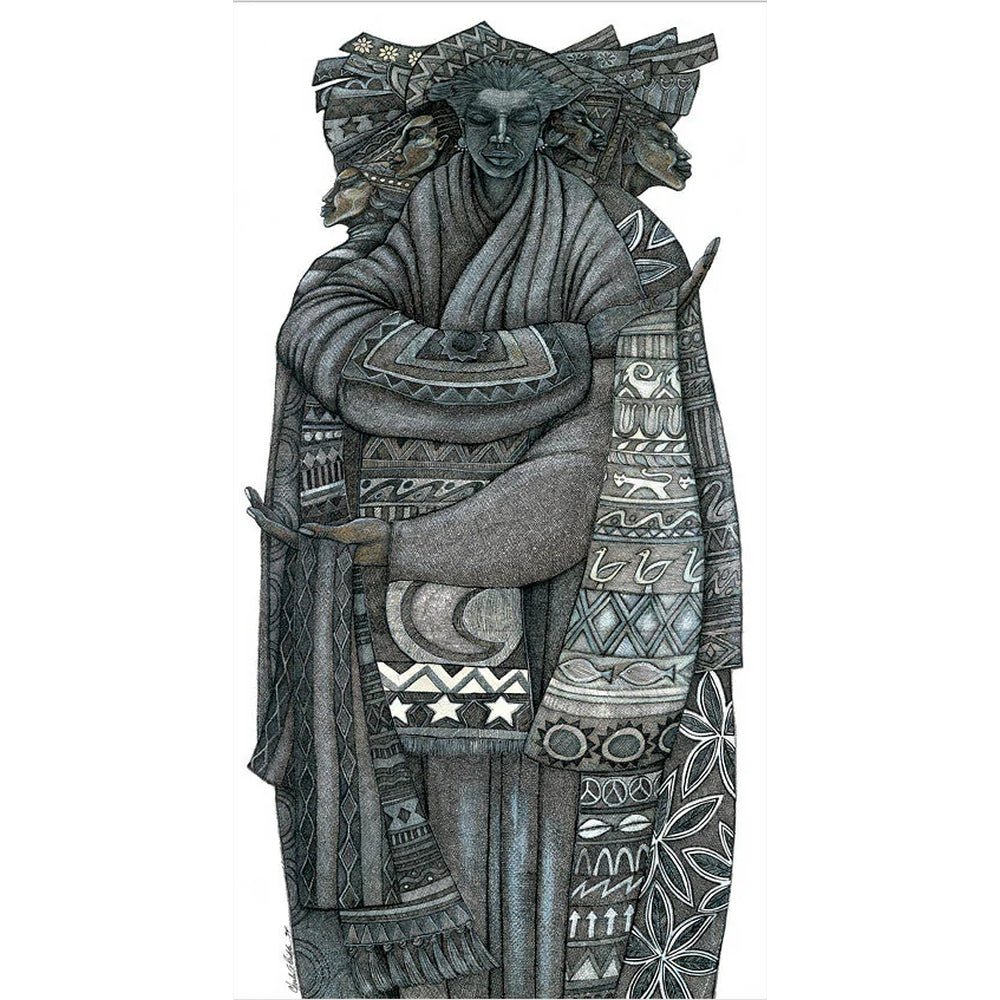 Power and Glory by Charles Bibbs (Main) - Artistic depiction of a person in traditional attire with intricate patterns on a white background