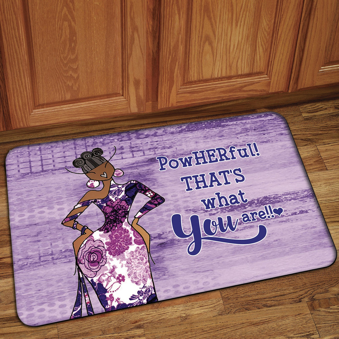 Pow-HER-Ful That's What You Are by Kiwi McDowell: African American Interior Floor Mat