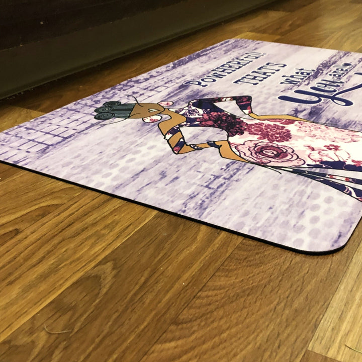 Pow-HER-Ful That's What You Are by Kiwi McDowell: African American Interior Floor Mat
