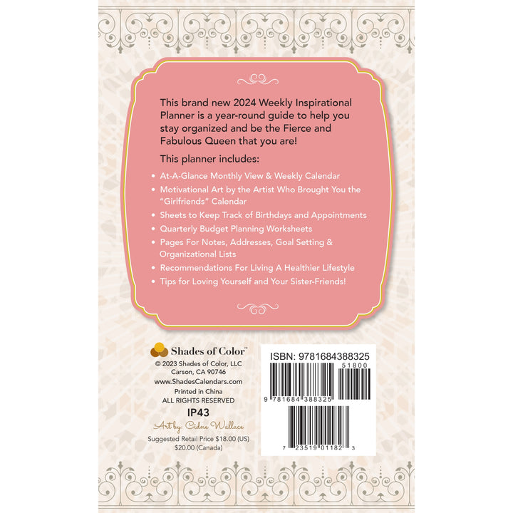 Praise the Lord by Cidne Wallace: 2024 African American Weekly Inspirational Planner (Back)