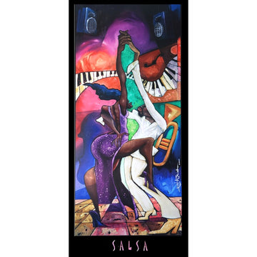 Salsa by Michael Wallace | Vibrant Afro-Caribbean Dance Art Print | 38 x 17¾" (Full Poster)