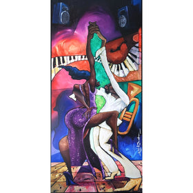 Salsa by Michael Wallace | Vibrant Afro-Caribbean Dance Art Print | 38 x 17¾" (Image Only)