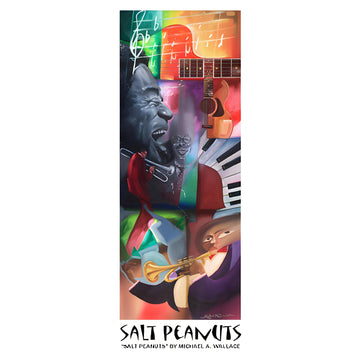 Salt Peanuts by Michael Wallace - vibrant jazz collage with musicians and instruments (full poster)