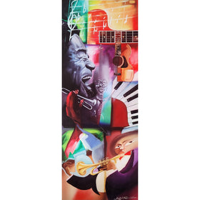 Salt Peanuts by Michael Wallace - vibrant jazz collage with musicians and instruments