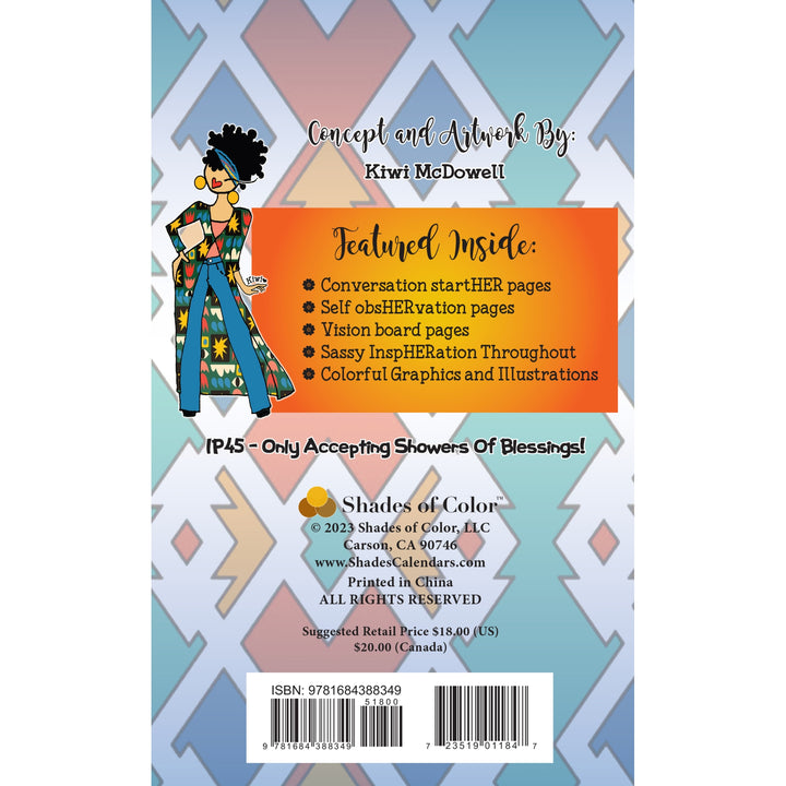 Showers of Blessings by Kiwi McDowell: 2024 African American Weekly Inspirational Planner (Back)