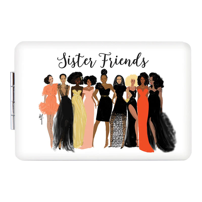 Sister Friends by Nicholle Kobi: African American Pocket/Compact Mirror