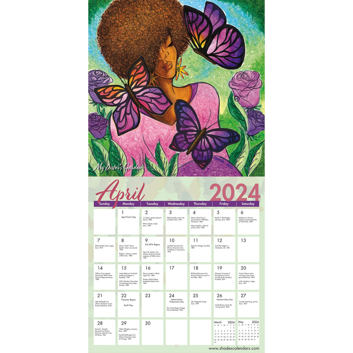 Sister Vibes: The Art of Pamela HIlls: 2024 African American Calendar (Inside)
