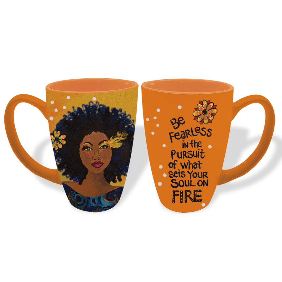 Soul on Fire: African American Ceramic Latte Mug by Sylvia "Gbaby" Cohen