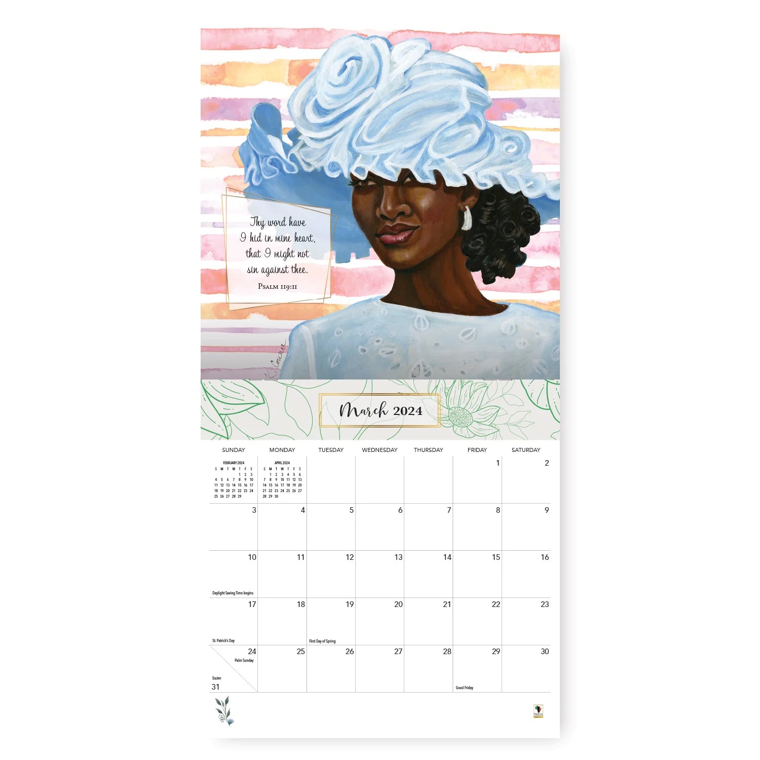 3 of 4: Sunday Morning by Keith Conner: 2024 African American Wall Calendar (Inside)