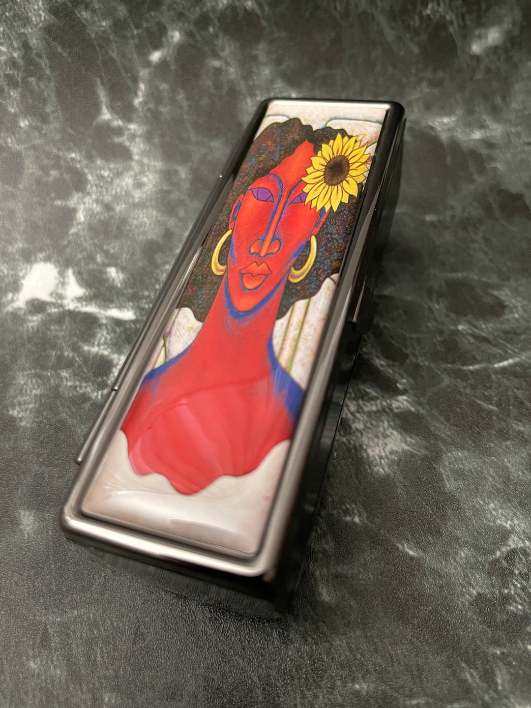 Sunflower by LaShun Beal: African American Lipstick Mirror Case