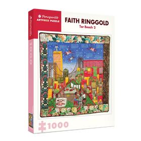 Tar Beach 2 by Faith Ringgold: African American Art Puzzle (Main) - Pomegranate Artpiece Puzzle packaging featuring Faith Ringgold's 'Tar Beach 2' design.