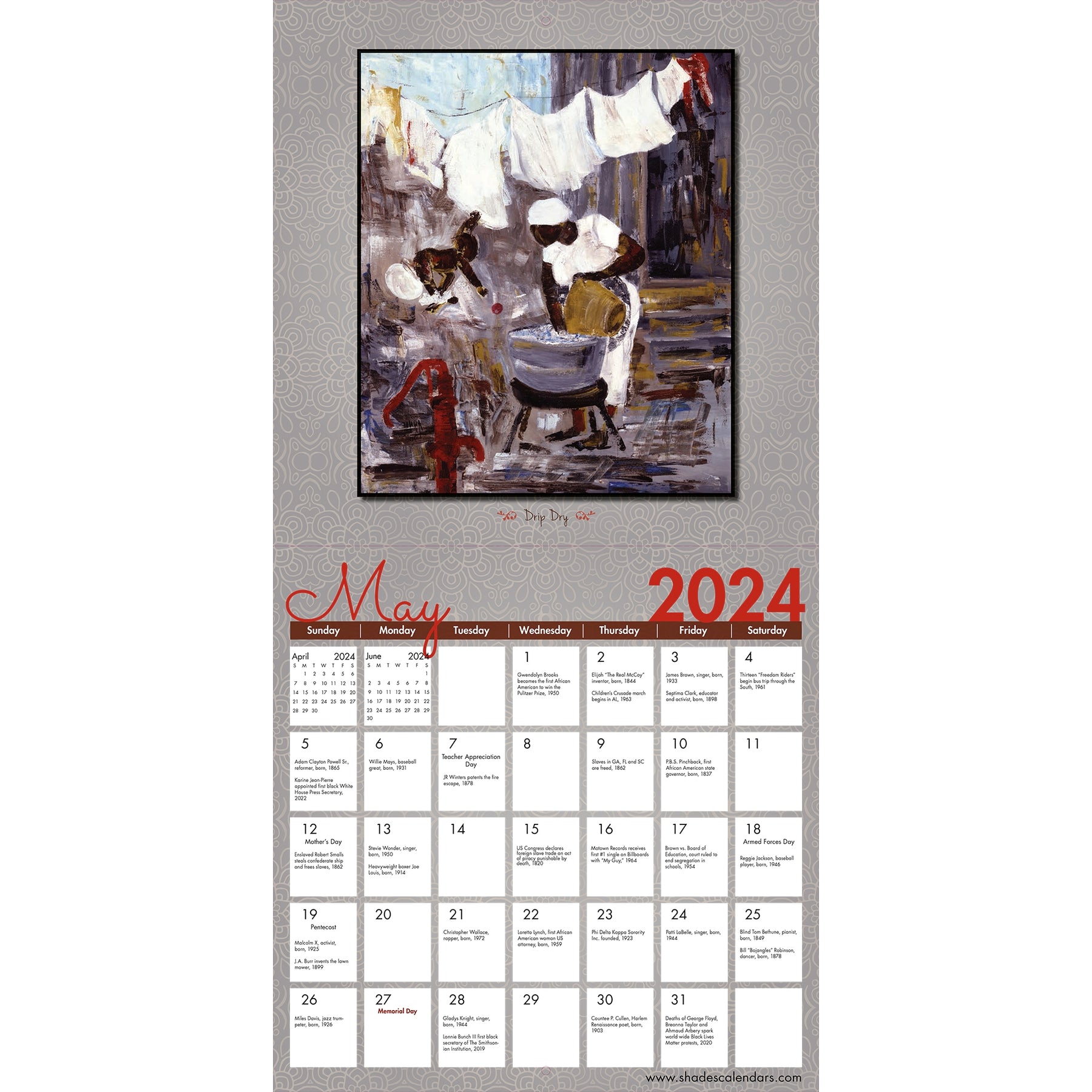 7 of 7: The Art of Annie Lee 2024 African American Wall Calendar (Inside)