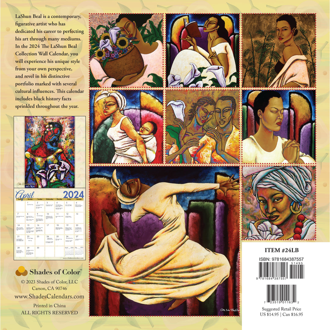 The Art of LaShun Beal: 2024 African American Wall Calendar (Back Cover)