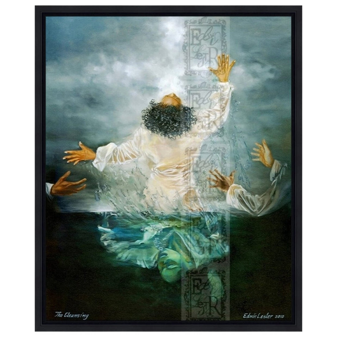 The Cleansing by Edwin Lester (Str. Canvas w/ Black Floater Frame)